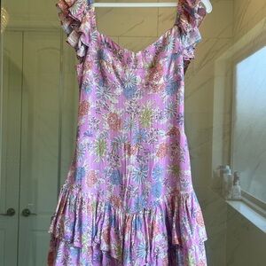 Sky to Moon Floral Dress/romper with Ruffles